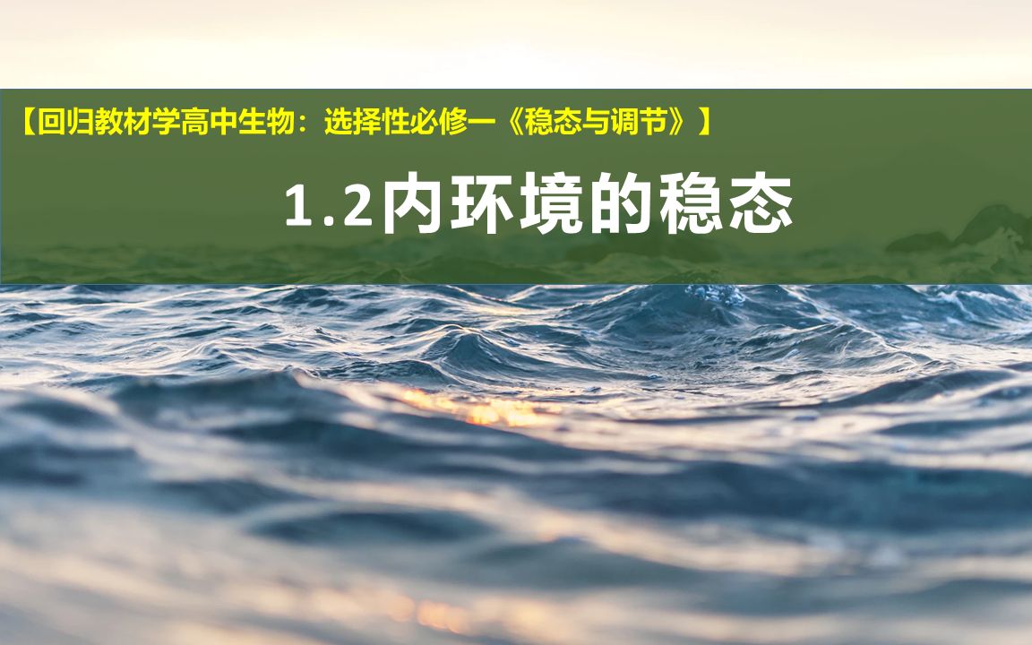 [图]【回归教材学高中生物】选择性必修一：1.2内环境的稳态