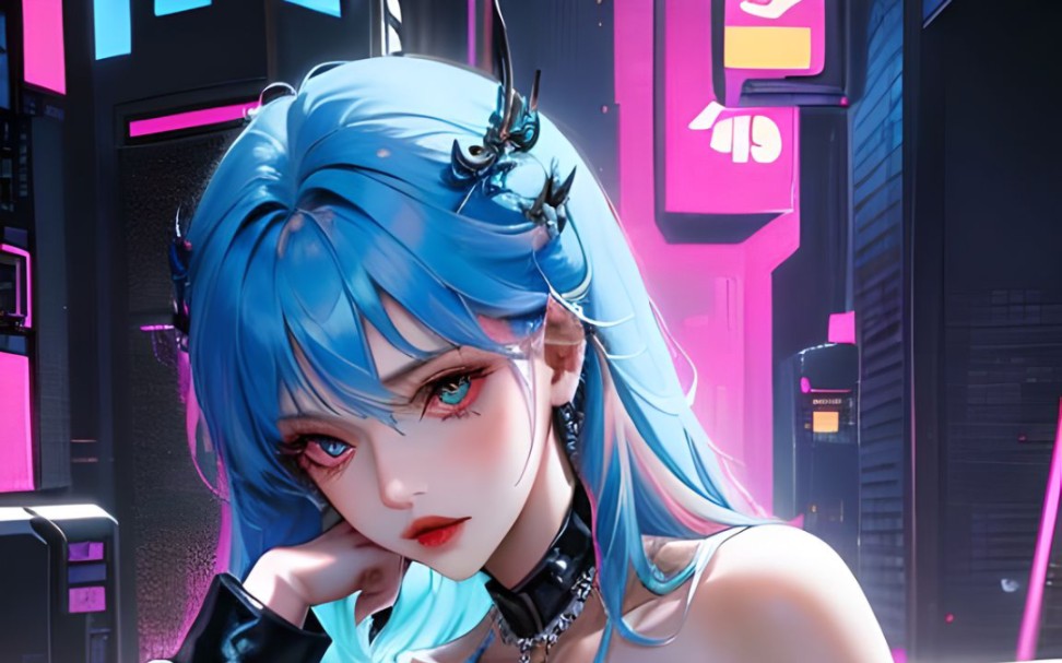 ai绘画 第六期 赛博朋克女孩