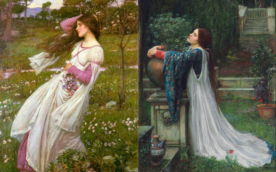 【艺术与审美】微风拂过花瓣上,英国拉斐尔前派画家John William Waterhouse油画人物作品欣赏哔哩哔哩bilibili