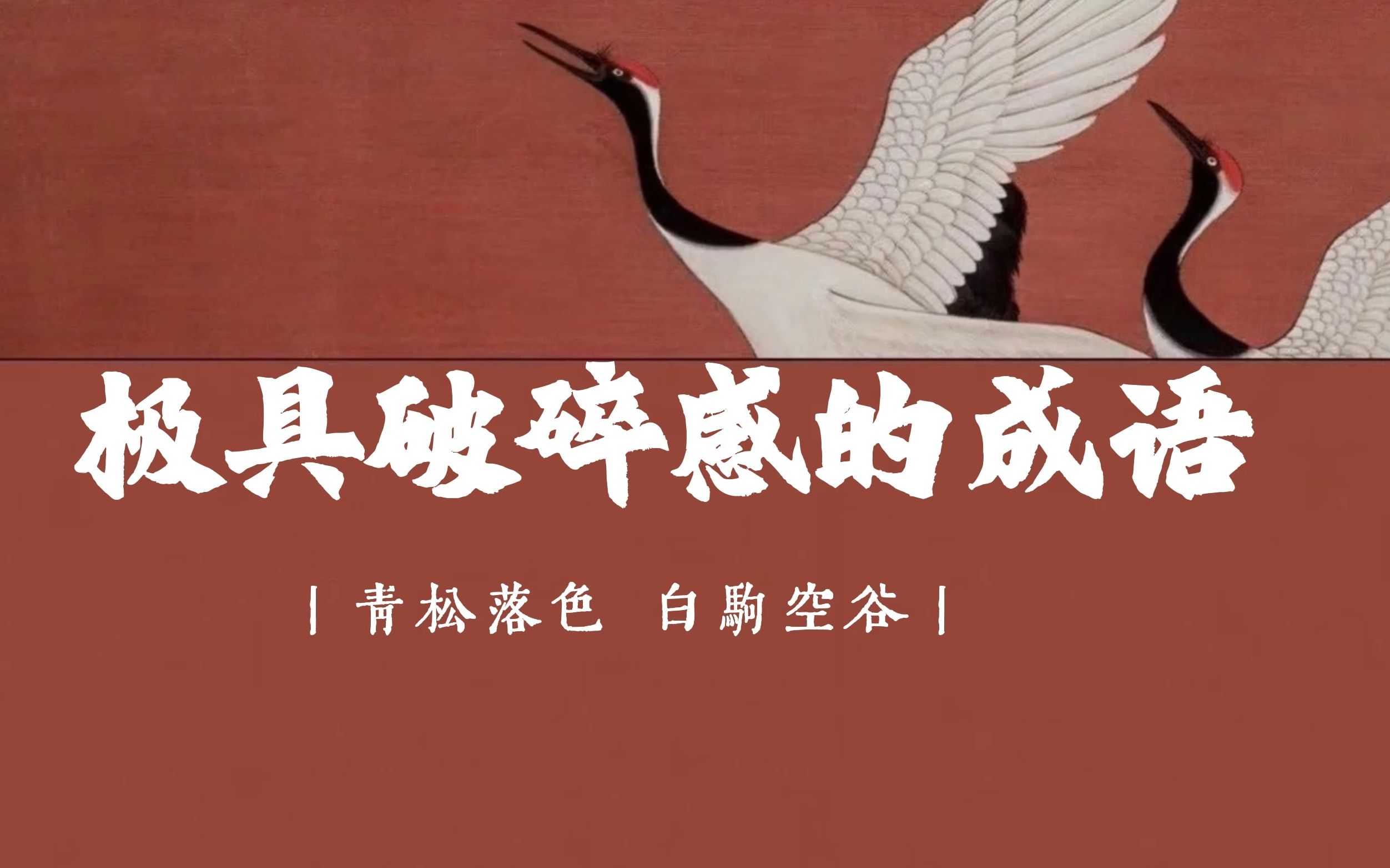 "悔读南华 白驹空谷"丨极具破碎感的成语丨初中高中语文必背哔哩哔哩bilibili