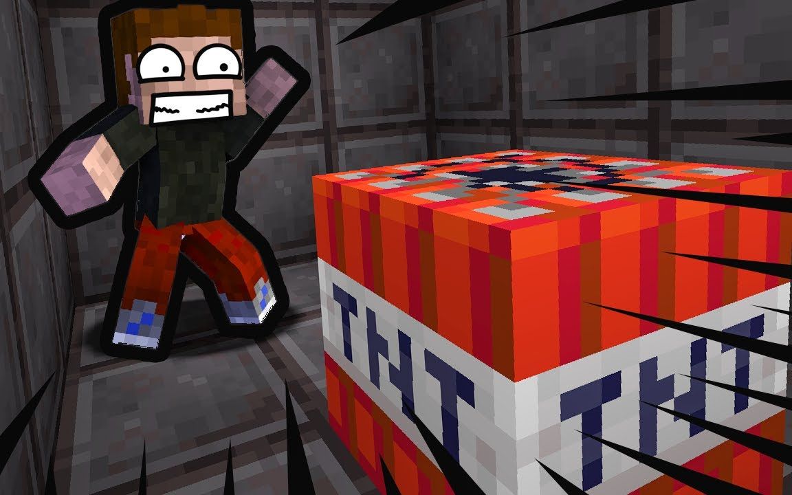 魔哒我的世界:幸运方块tnt的新威力,把整张图被炸没了