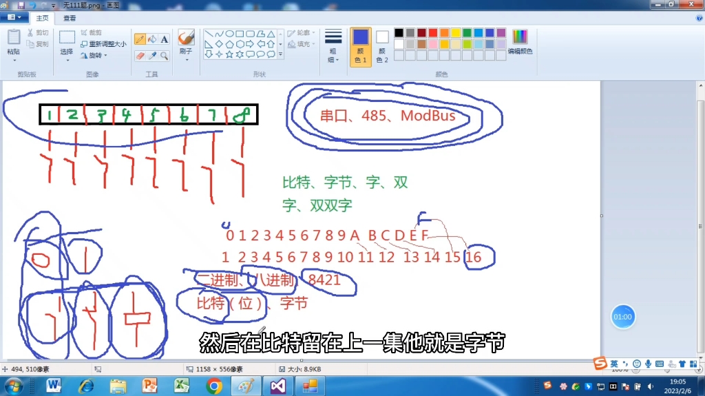 串口,485,ModBus通讯!加固知识二进制,八进制.比特,字节!哔哩哔哩bilibili