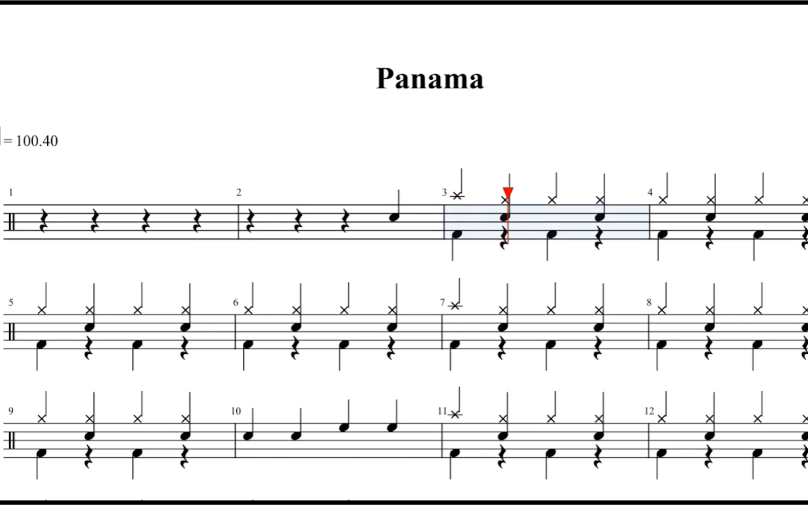 架子鼓入门歌曲《panama》动态鼓谱分享