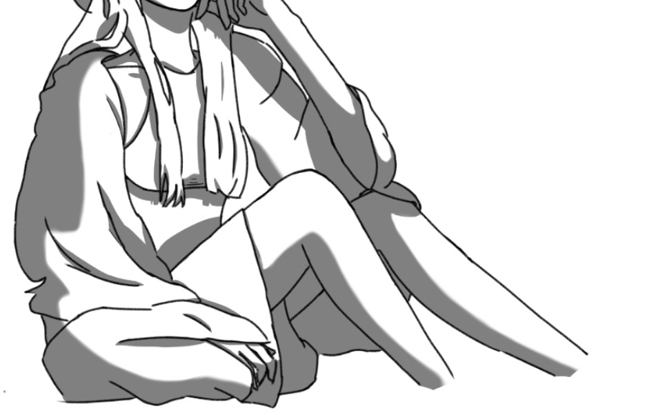 【描改】指绘六天还是七天打卡 这次是一个美女 阴影练习_哔哩哔哩