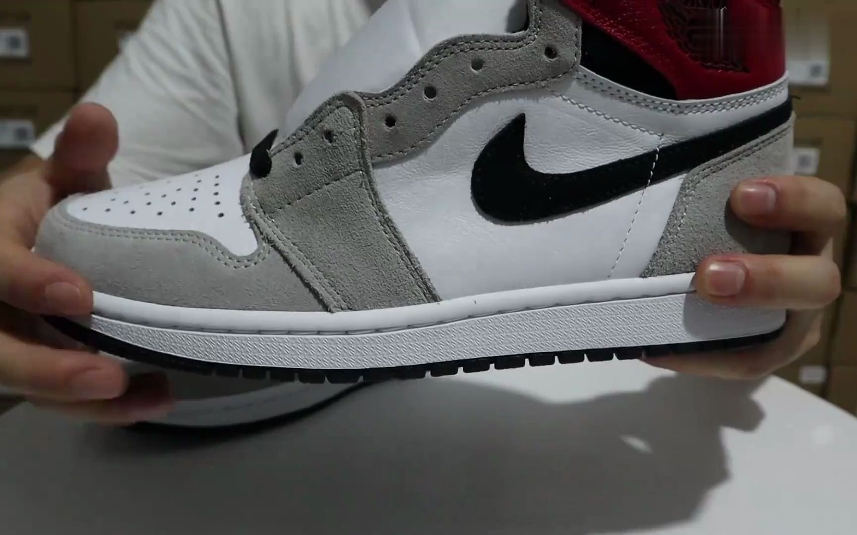 提前开箱小"union"aj1新配色烟灰白"lightsmokegrey"