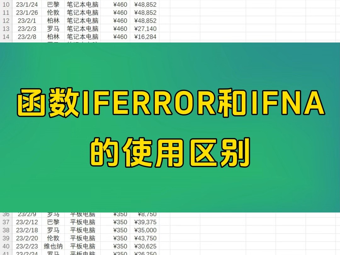 每日一个人Excel小技巧函数IFERROR和IFNA的使用区别哔哩哔哩bilibili