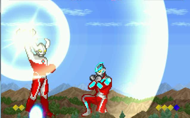 [图](MUGEN)奥特之父Ultraman VS 银河斯特利姆Storium&赛文Seven