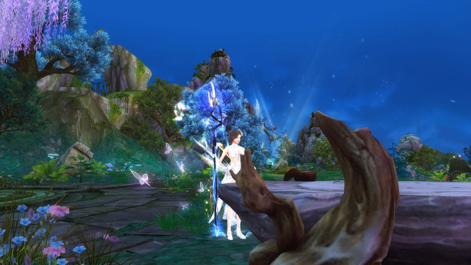 《天龙八部网游》想抓逍遥的蝴蝶当配饰