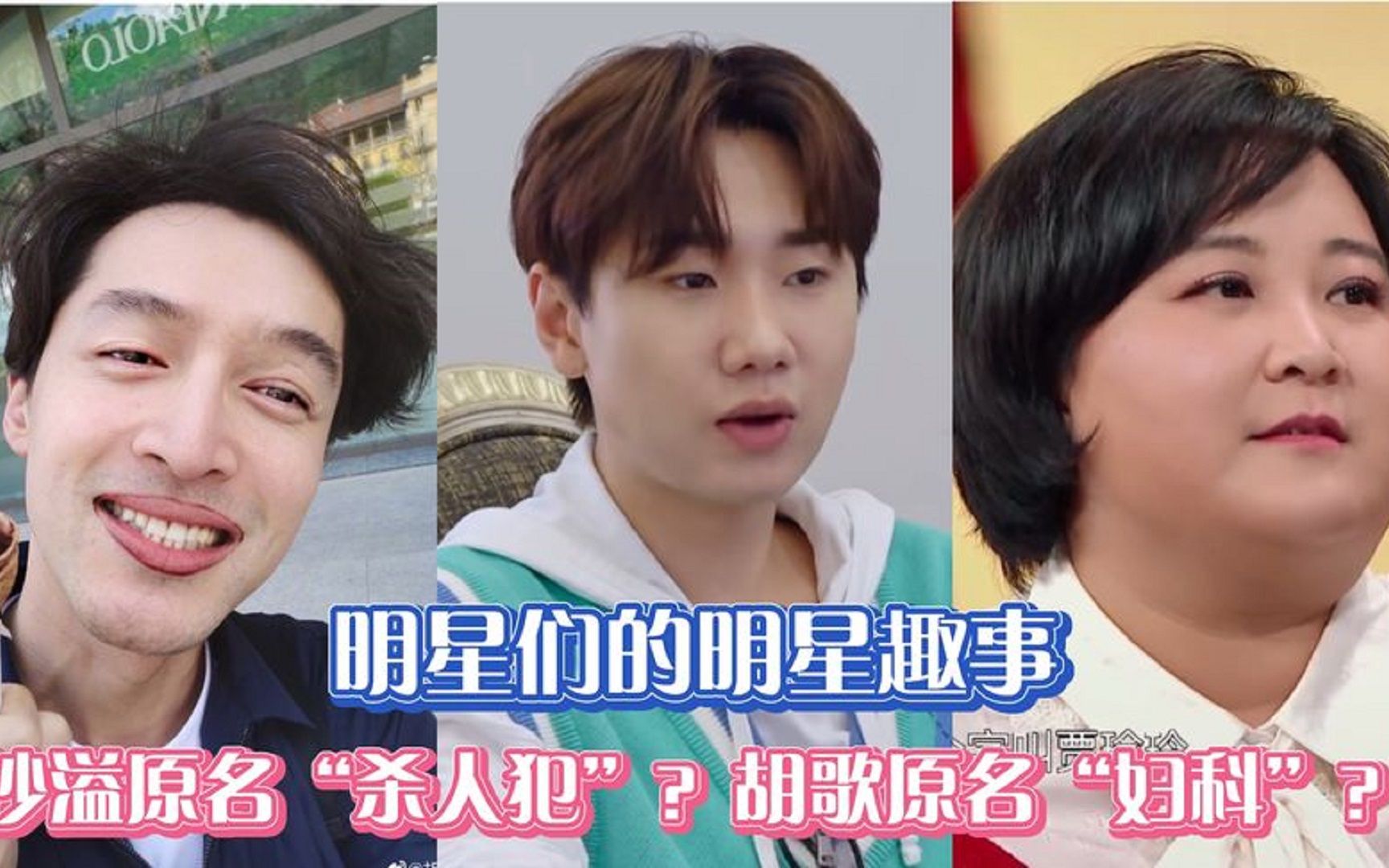 明星的名字趣事 沙溢原名"杀人犯"?胡歌原名"妇科"?