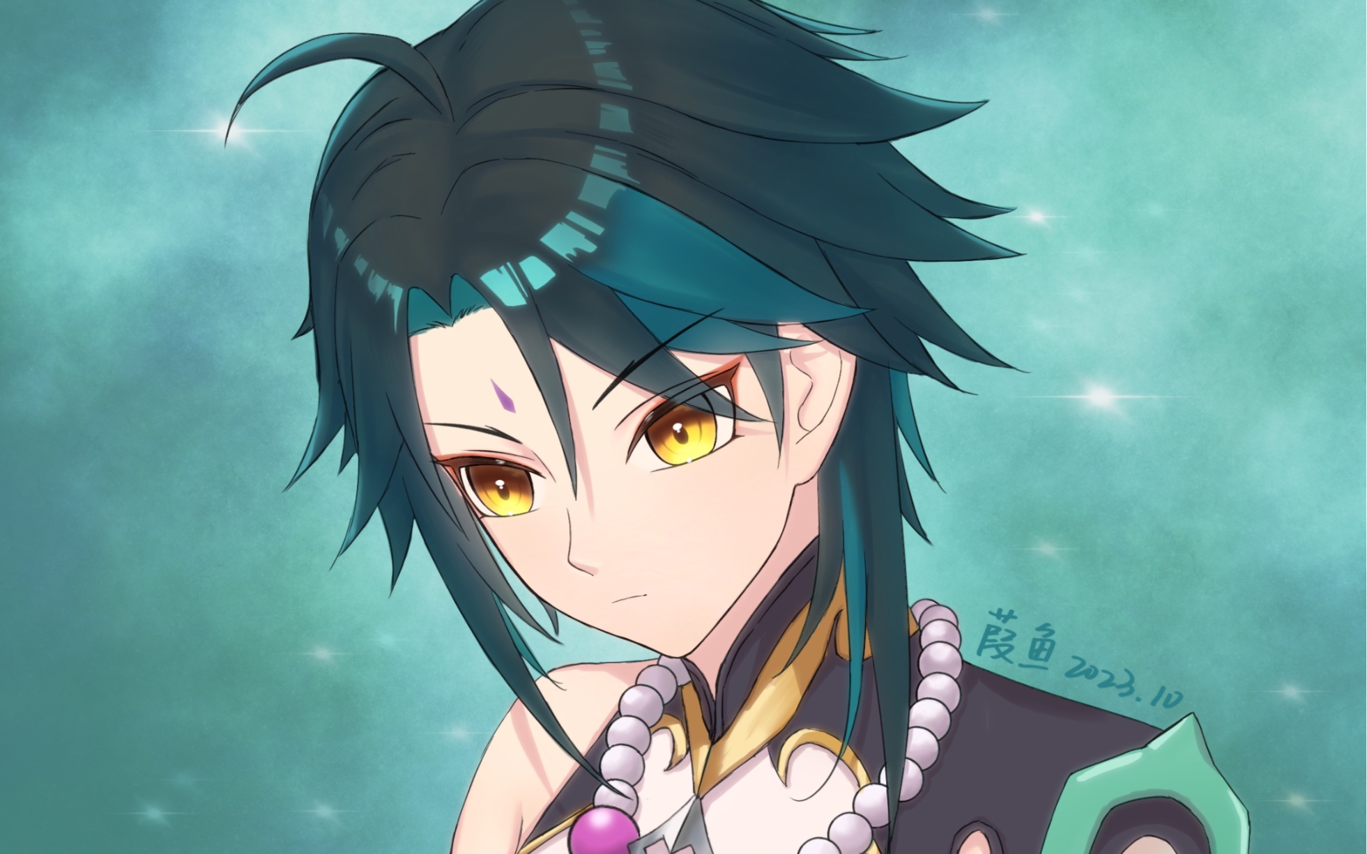 原神-魈同人,画成这样,对不起了魈上仙