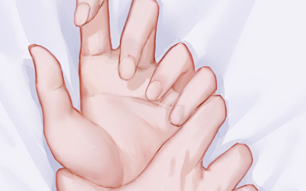 【绘画过程】挣扎的手