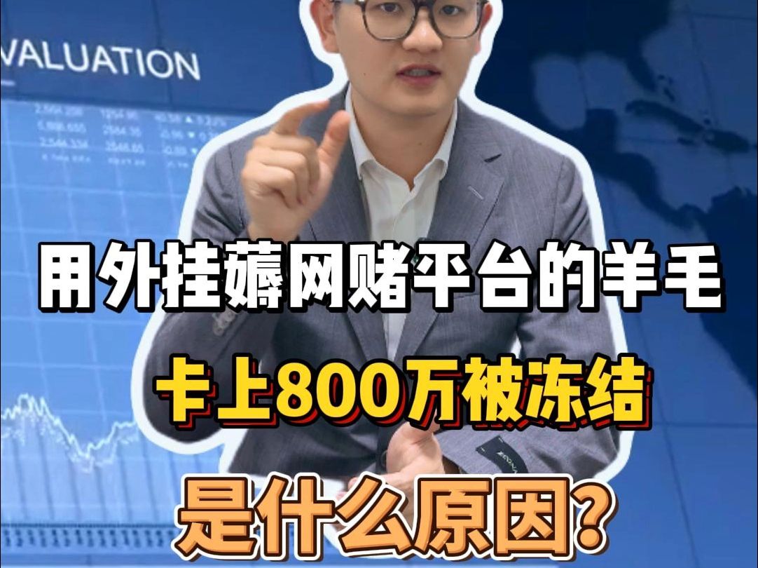 用外挂薅网赌平台的羊毛,卡上800万被冻结,是什么原因?哔哩哔哩bilibili