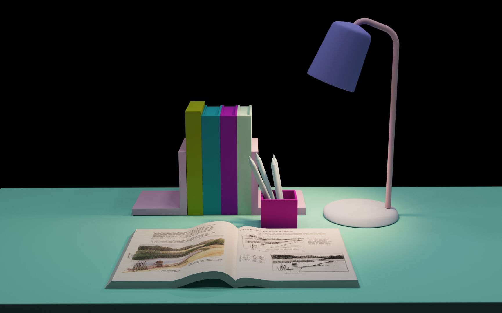 3dmax书桌制作vray渲染过程建模教程