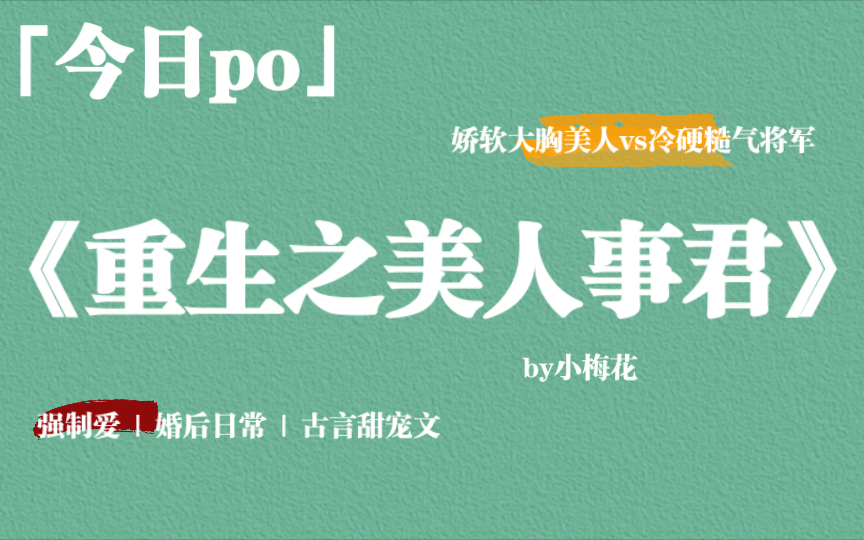 娇软大胸美人vs冷硬糙气将军/《重生之美人事君》 作者:小梅花 强制爱,婚后日常,古言甜宠文哔哩哔哩bilibili