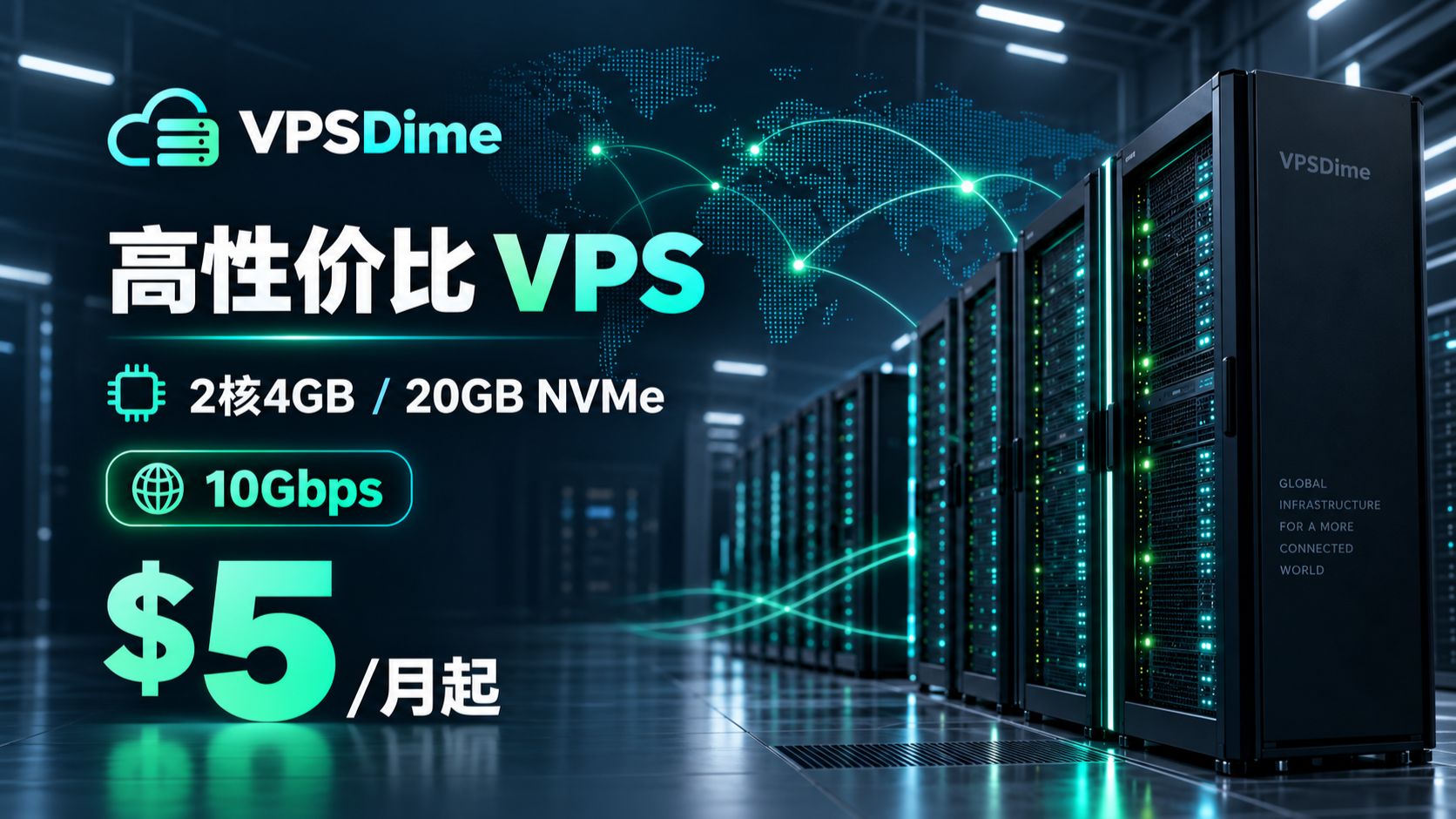 $5 / 月能买到什么?VPSDime:2 核 4GB + 20GB NVMe + 10Gbps,同价位无敌手?