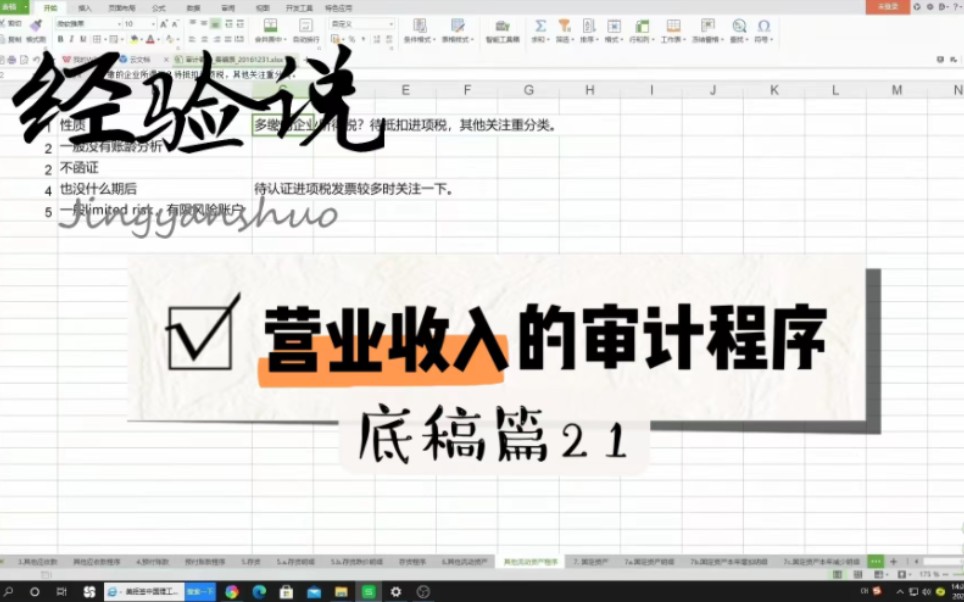 【底稿篇】21 营业收入 利润表相关审计程序及注意事项哔哩哔哩bilibili