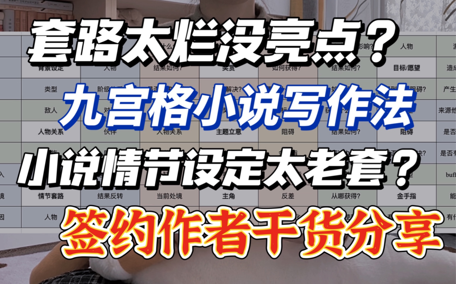 [图]网文教程|小说套路太烂怎么办？九宫格大纲情节写作技巧 晋江签约作者写小说创新点码字干货