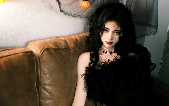 鞠婧祎～黑丝浓妆,惊艳诱人