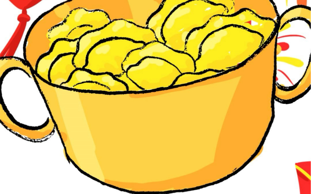 长公主吃做画年味～蛋饺