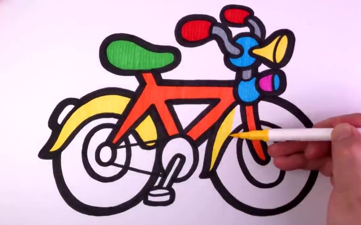 少儿自行车简笔画图片