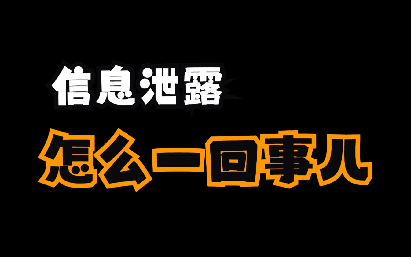 【网安漫谈】信息泄露,谁才是原罪哔哩哔哩bilibili