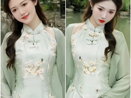 新中式国风挂脖显瘦旗袍连衣裙女设计感裙子两件套春夏中国风旗袍