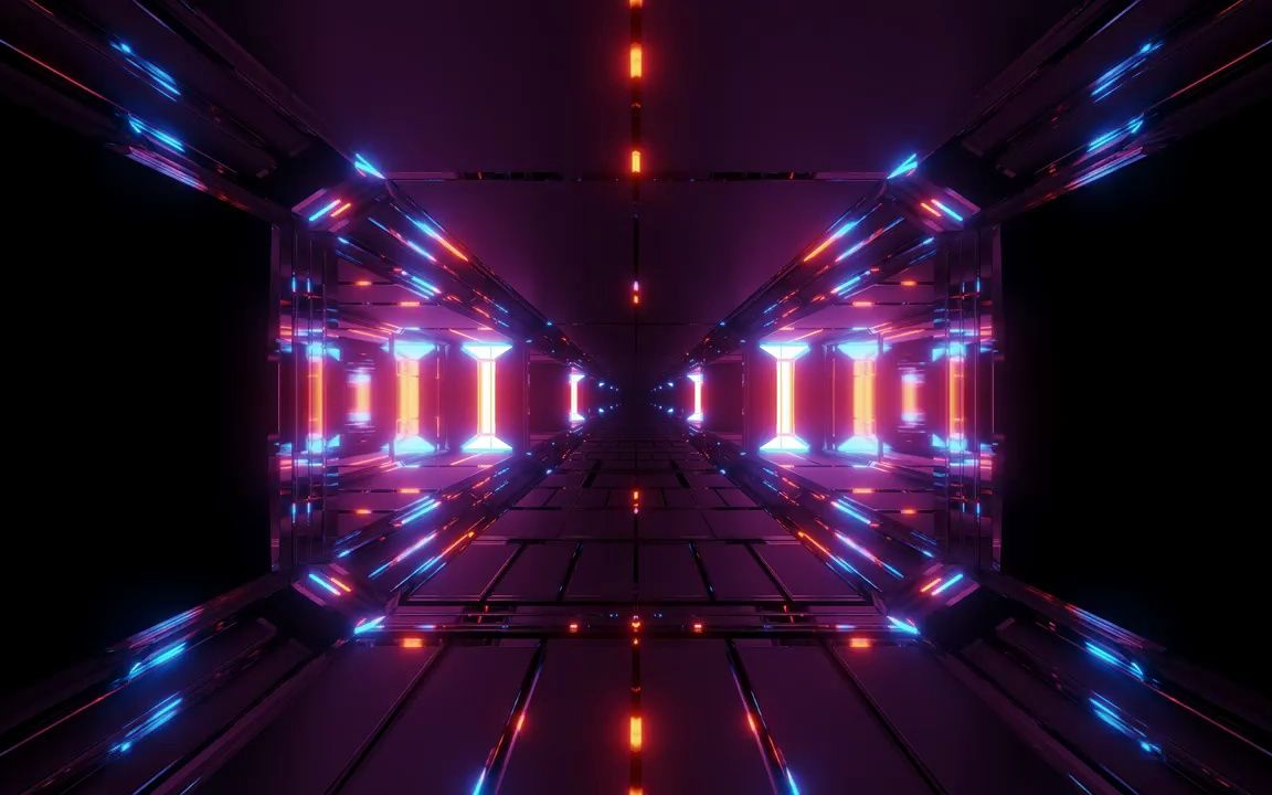 可无缝循环播放 超高清画质震撼动感节奏炫酷3d空间紫色光管灯光矩阵