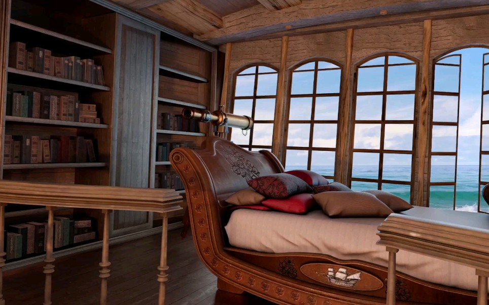 【白噪音】海盗船船长的休息室|海浪声等