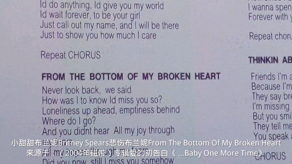 [图]小甜甜布兰妮歌曲悲伤布兰妮From The Bottom Of My Broken Heart（2004年磁带）专辑《…Baby One More Time