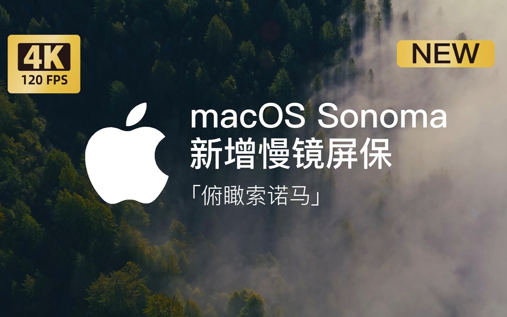 苹果macOS Sonoma新增慢镜屏保「俯瞰索诺马」4K120帧原版上传,附下载哔哩哔哩bilibili