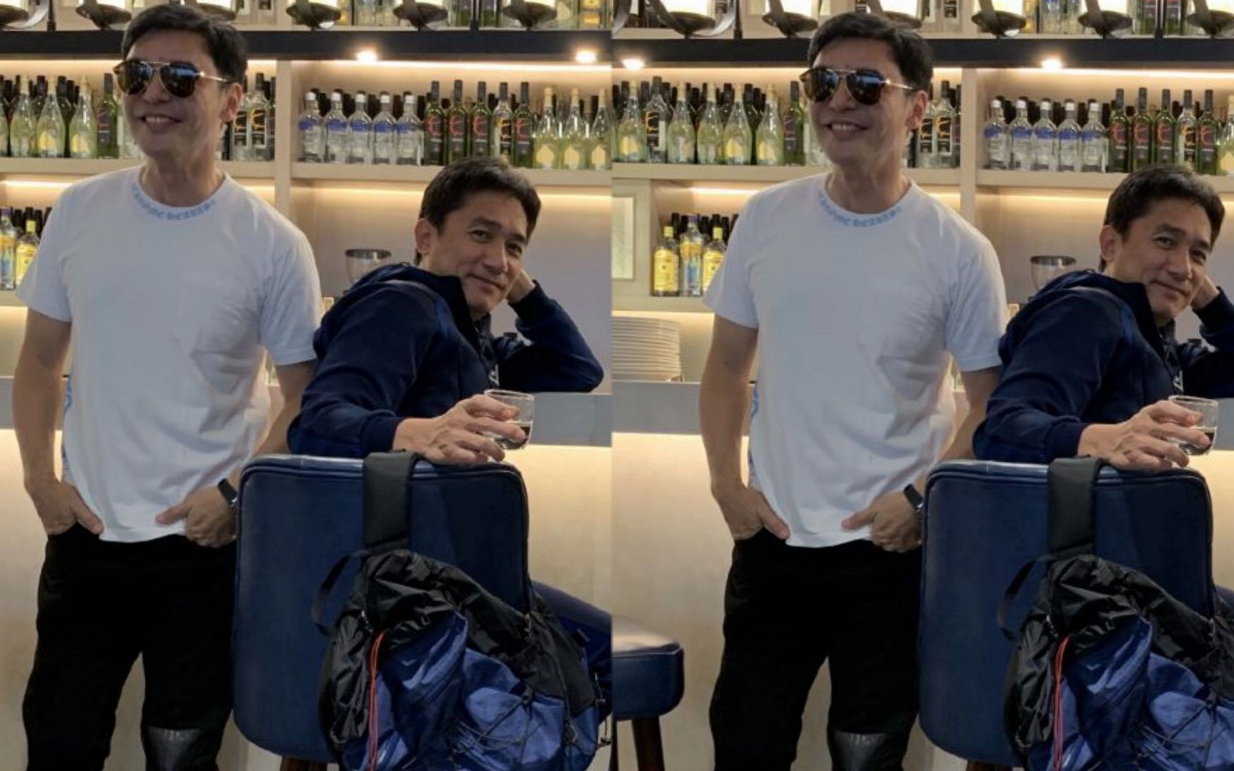 男神同框钟镇涛为梁朝伟庆生晒多张合照画面养眼