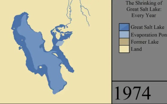 大盐湖的萎缩:每年哔哩哔哩bilibili