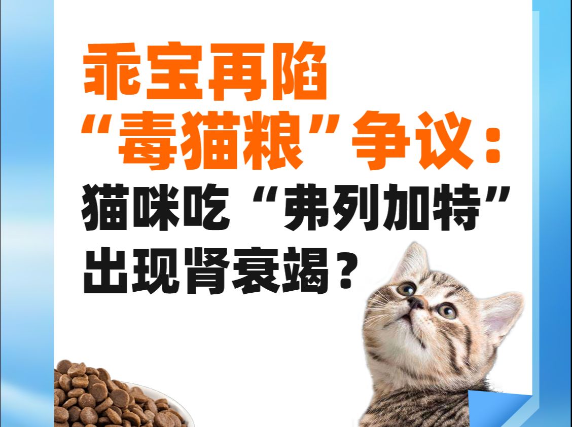 乖宝再陷“毒猫粮”争议:猫咪吃“弗列加特”出现肾衰竭?哔哩哔哩bilibili