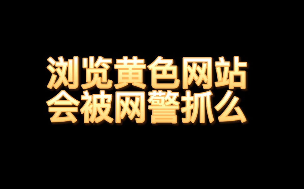 浏览黄色网站会被网警抓么哔哩哔哩bilibili