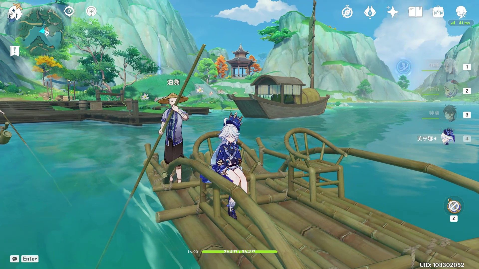 原神4.4沉玉谷隐藏成就:碧水从游.坐船沿着碧水河划到遗珑埠