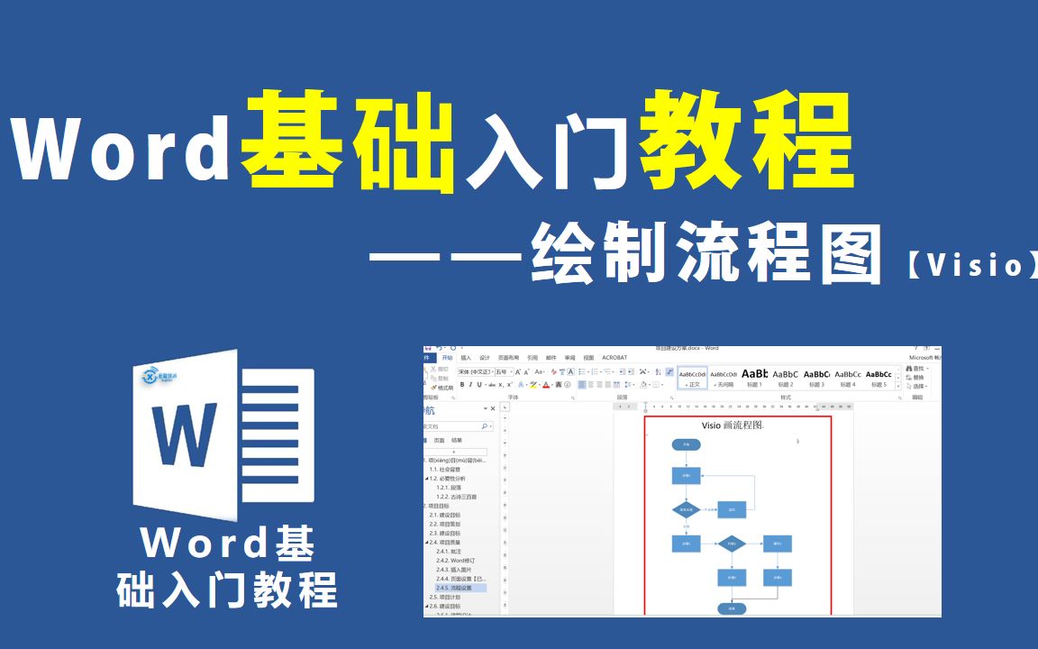 Word基础入门教程—流程图绘制Visio【信息技术小课堂】哔哩哔哩bilibili