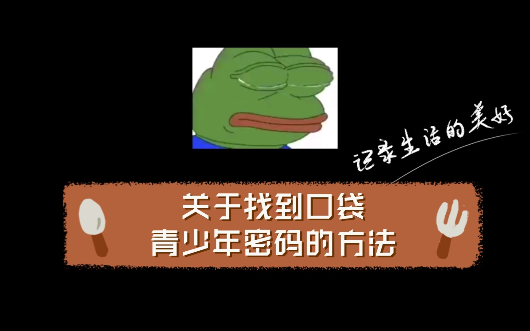 关于找到口袋青少年密码的方法哔哩哔哩bilibili