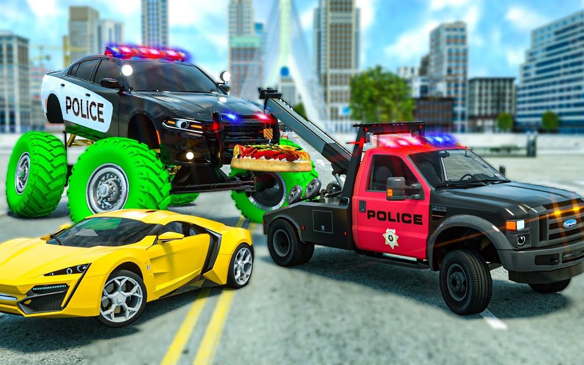 [图]【车轮城市英雄】清障车VS巨型警车 -Wheel City Heroes (WCH)