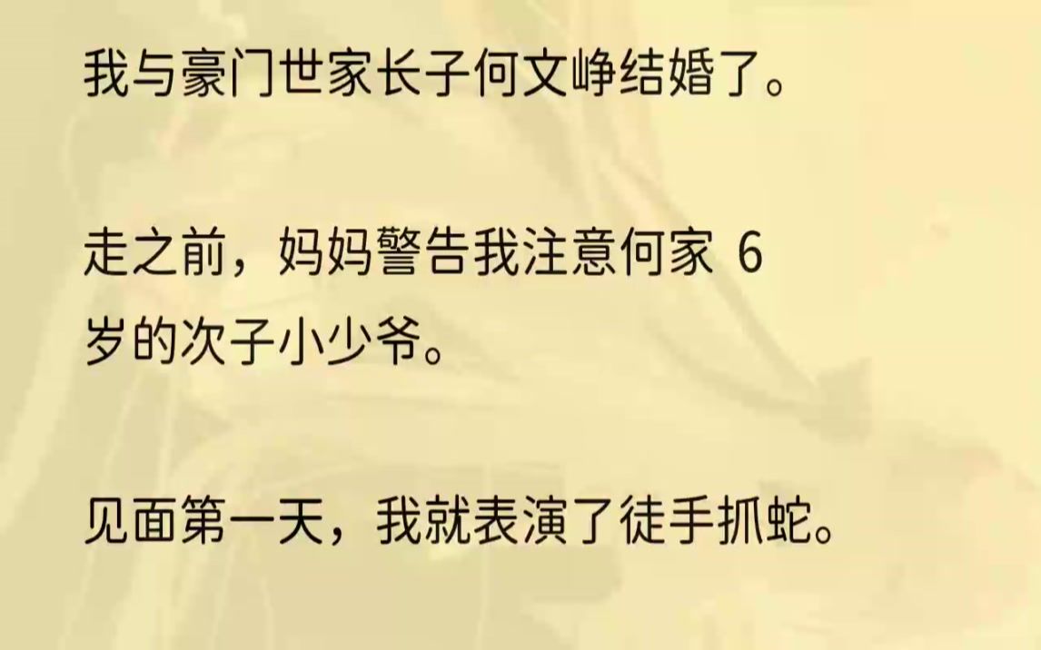 (全文完结版)「婚姻前提之一:不生育.」这不正好符合我的需求嘛.我可不想争宠折腾,静静稳住地位,享受何家带给我的贵妇生活就好了.走之前,......