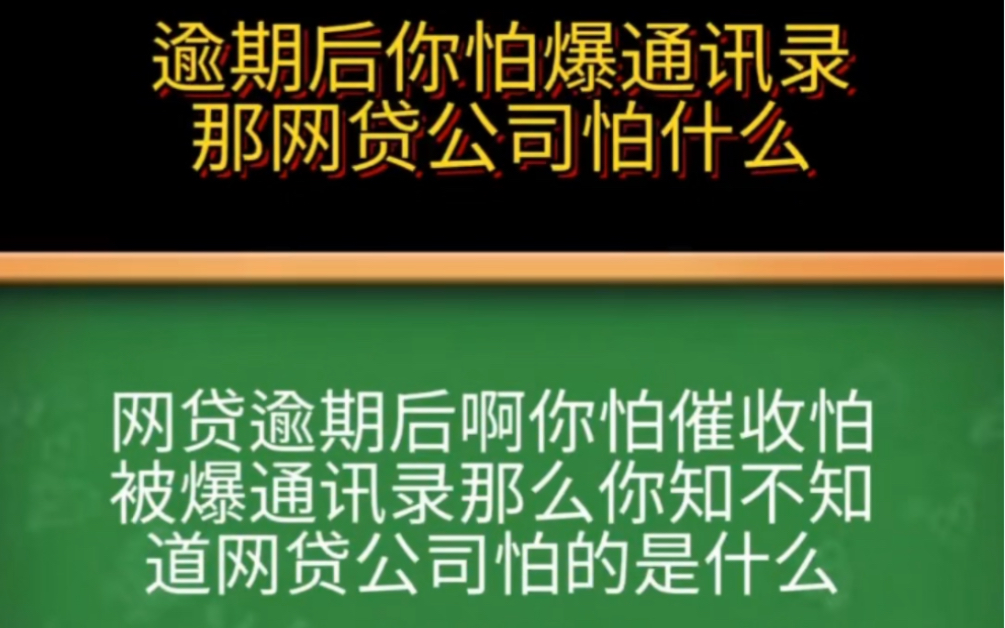 鱼期之后你怕爆通讯录那催收公司他们怕什么呢?哔哩哔哩bilibili