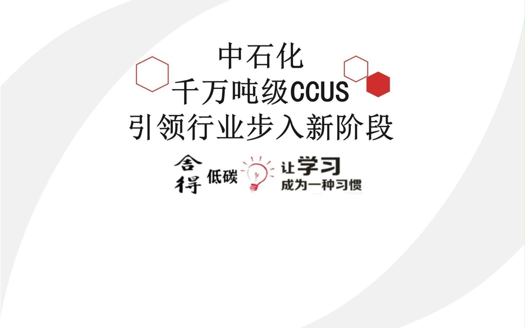 中石化千万吨级 CCUS 引领行业步入新阶段哔哩哔哩bilibili