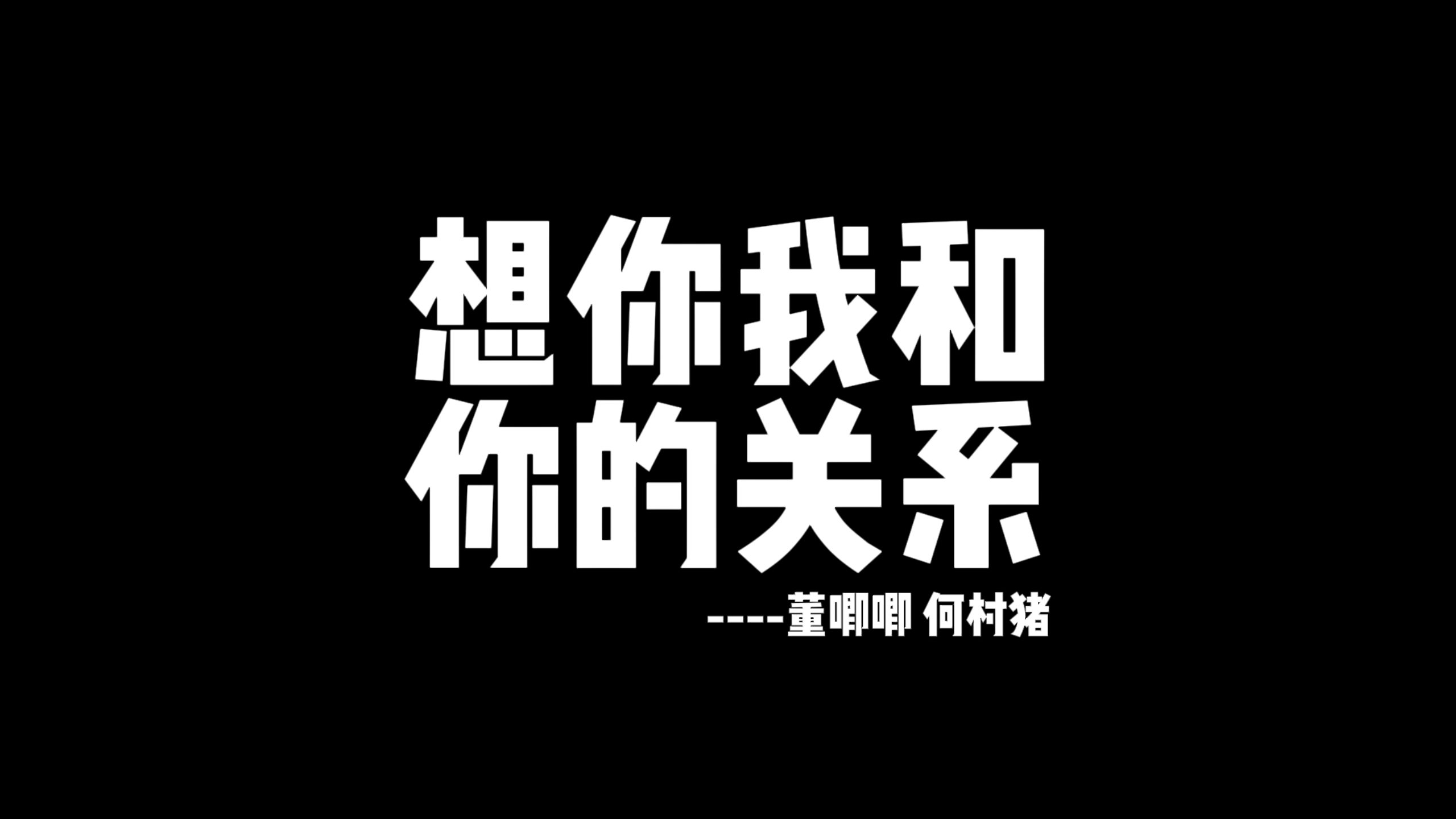 动态歌词排版►想你 我和你的关系 董唧唧 何村猪哔哩哔哩bilibili