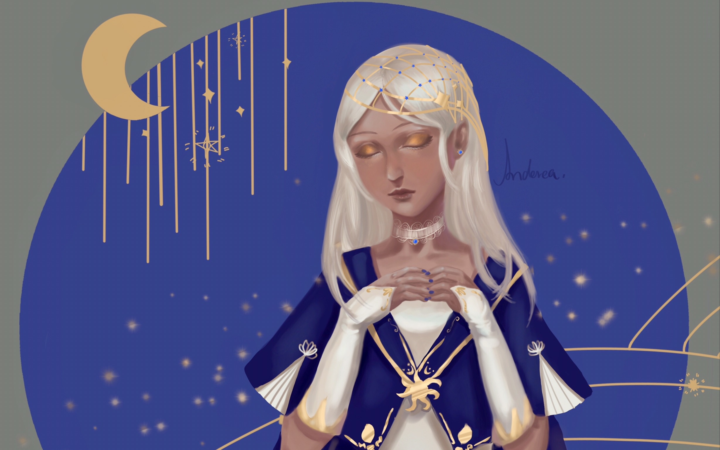 procreate 绘画过程 黑皮银发什么的最好看啦!