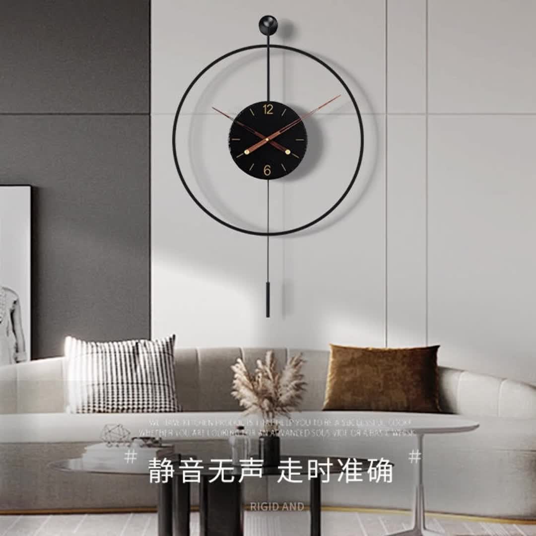 超流行西班牙风挂钟客厅高端新款网红创意轻奢极简装饰挂墙时钟7379