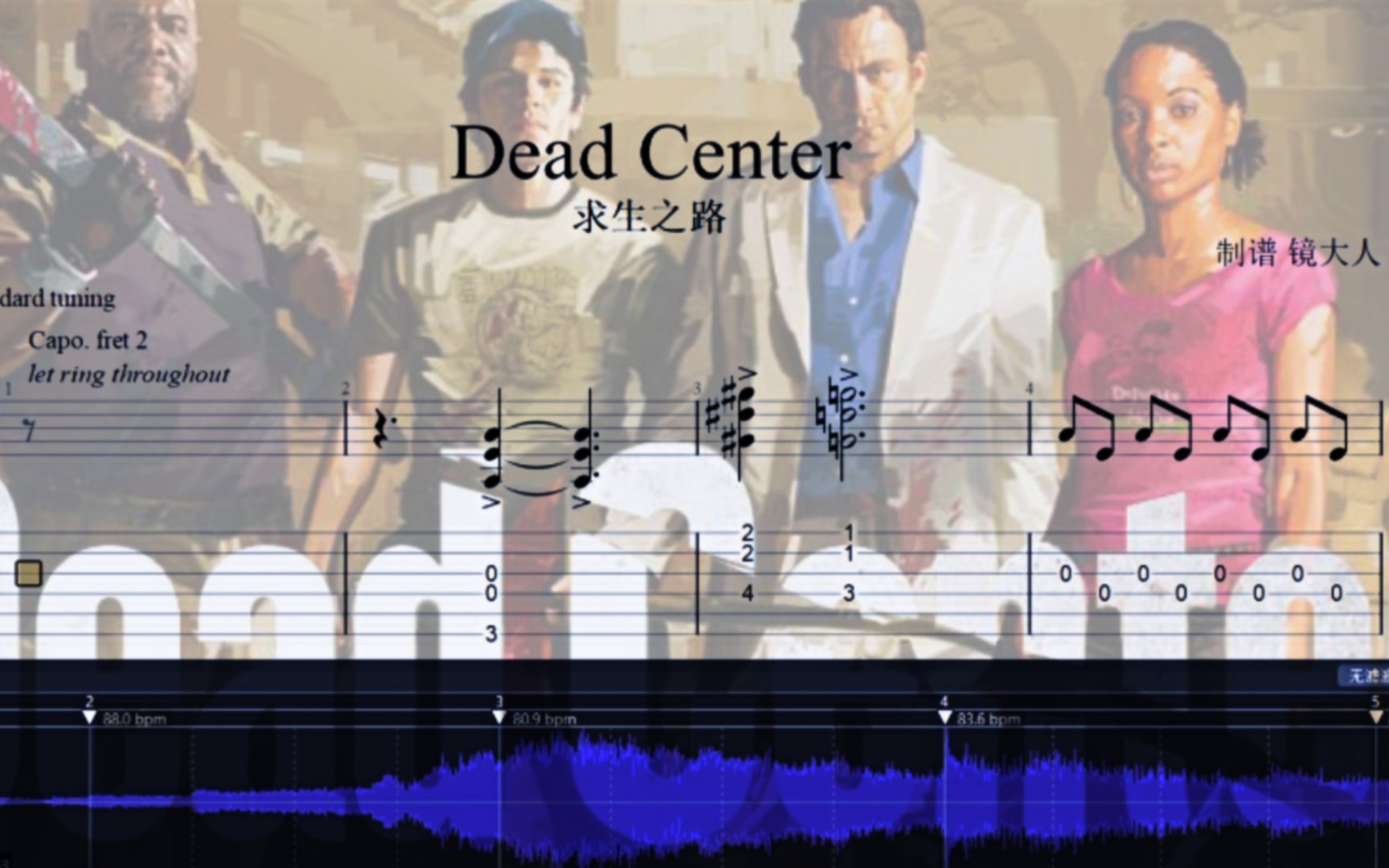 Left 4 Dead(求生之路)主题曲吉他谱(PDF谱,指弹,Eddie Van Der Meer)_动漫游戏(ACG)
