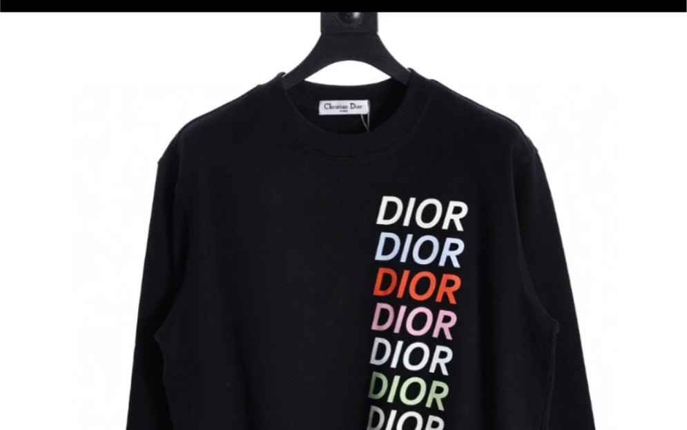 说一下高仿dior迪奥23fw 彩标印花圆领卫衣400g高级精梳棉面料