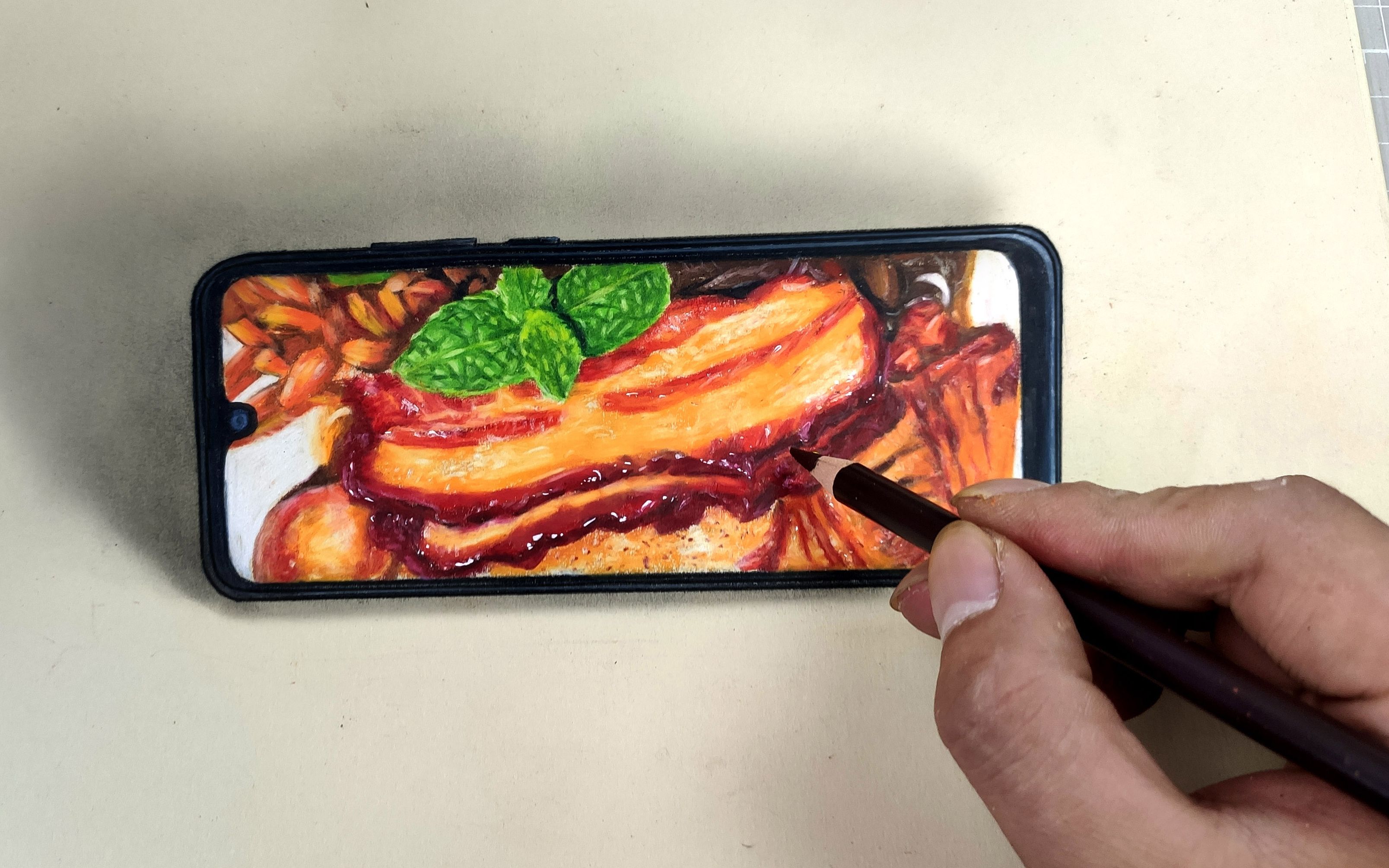 【手绘】画手机里的把子肉,那么问题来了,猜猜这是什么手机?