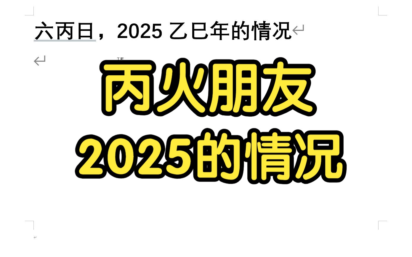 丙火朋友,2025乙巳年的情况哔哩哔哩bilibili