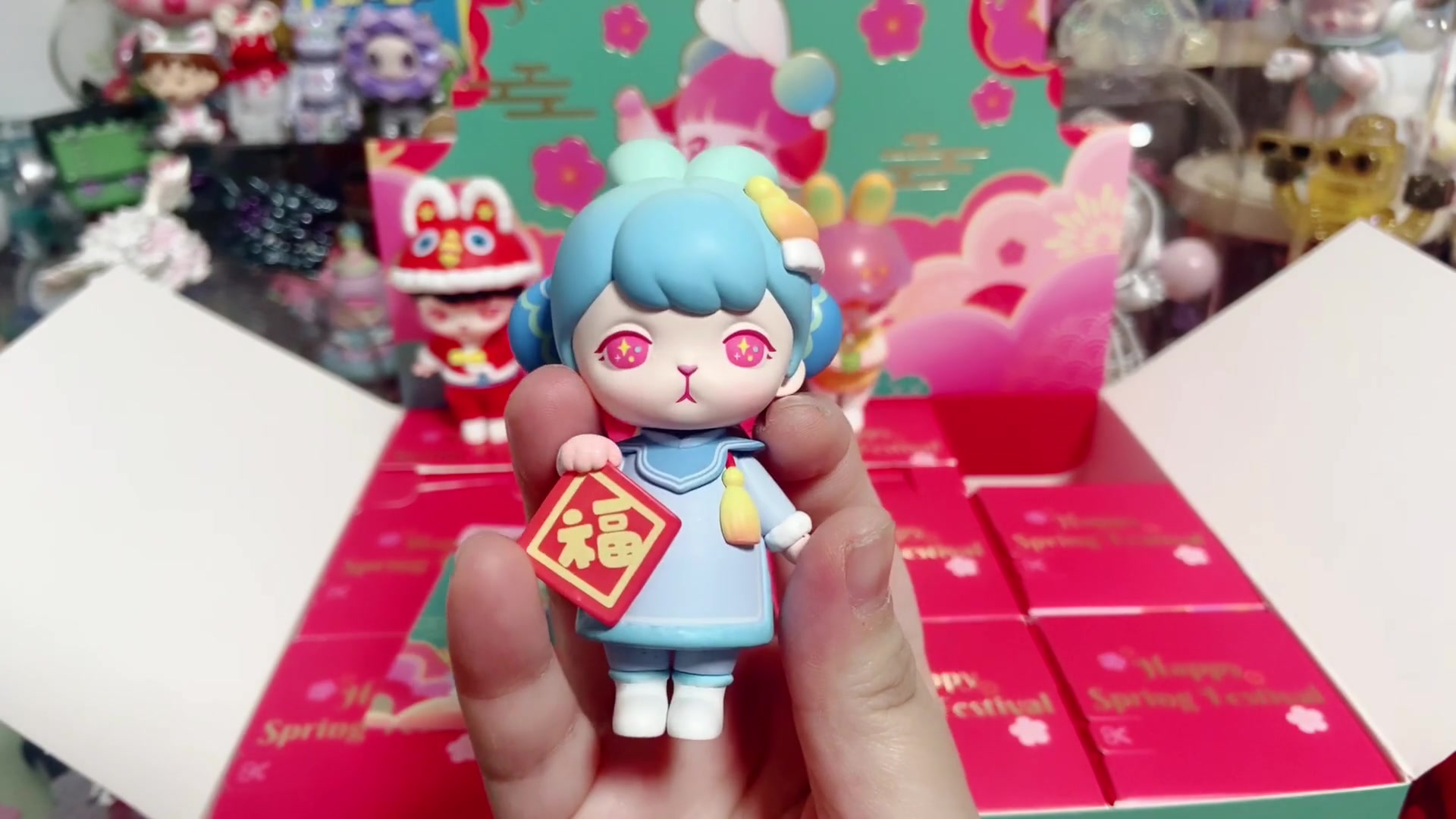 购物分享泡泡玛特节日限定bunny恭贺新禧系列盲盒玩具开箱