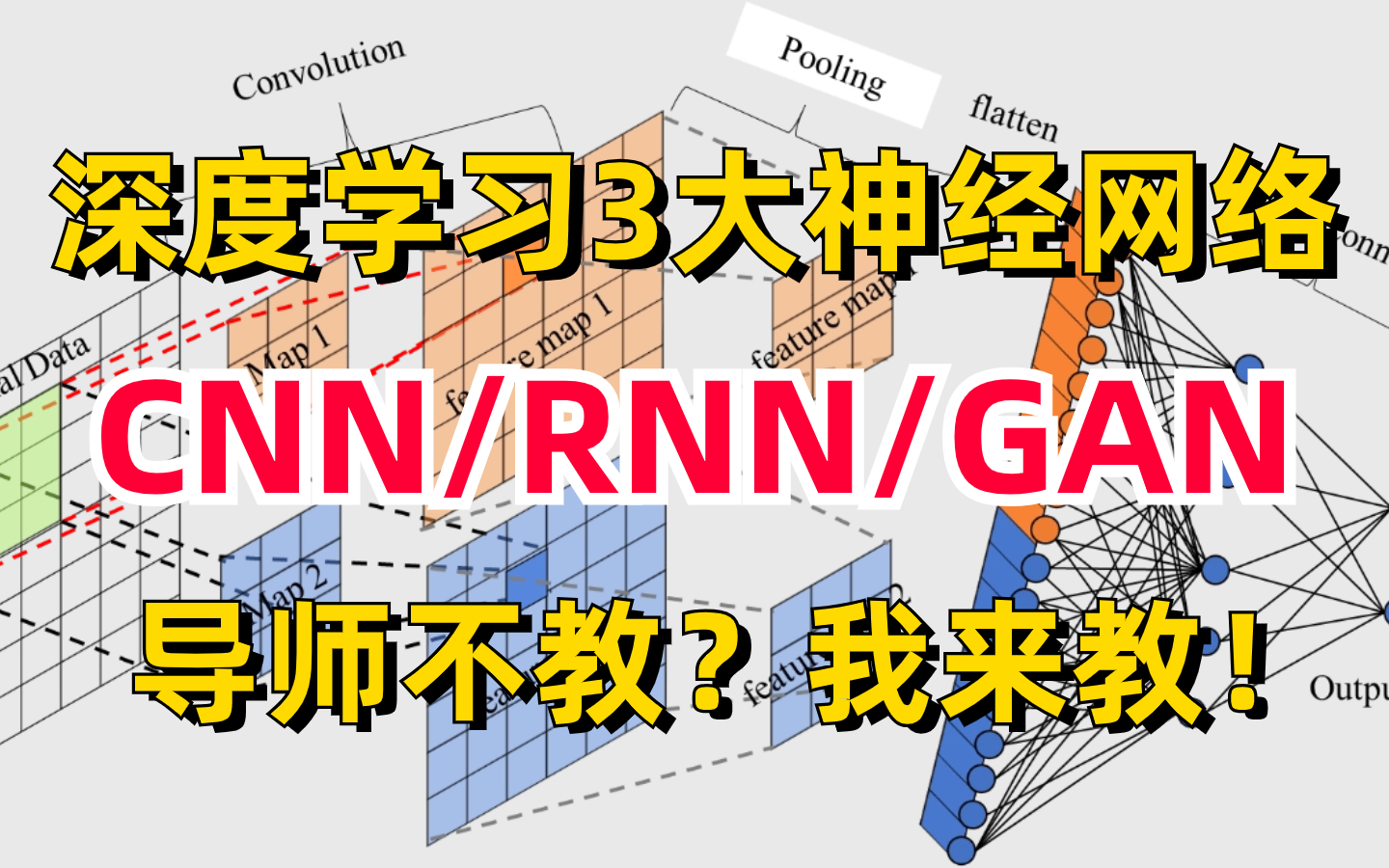 导师不教?我来教!3大深度学习经典神经网络(CNN/RNN/GAN)半天带你吃透入门到实战,通俗易懂!哔哩哔哩bilibili